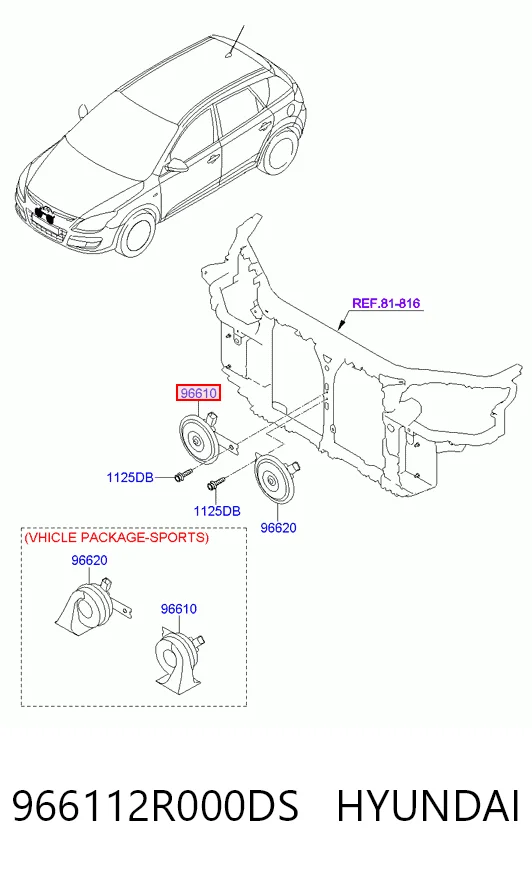 Клаксон на Hyundai I30  FD