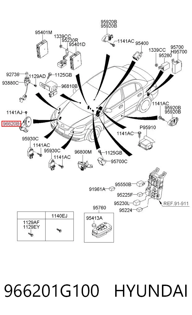 966201G100 Hyundai/Kia 