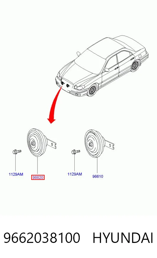 9662038100 Hyundai/Kia Клаксон