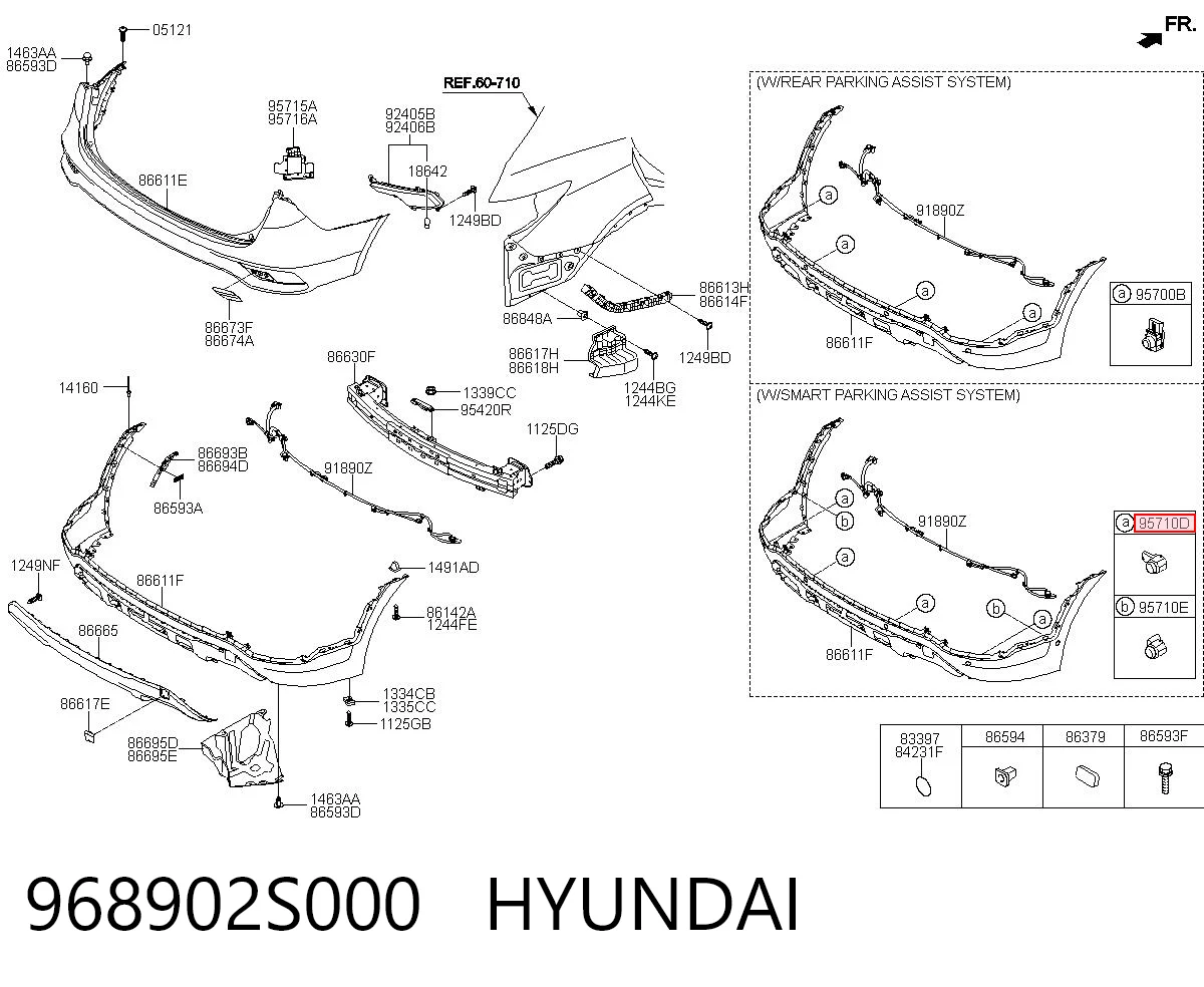 968902S000 Hyundai/Kia Датчик сигнализации парковки (парктроник), передний/задний, боковой