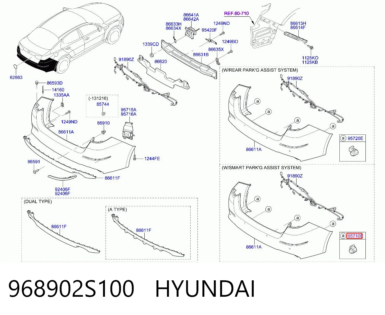 Купить 968902S100 Renault (RVI) Датчик сигнализации парковки (парктроник) задний боковой