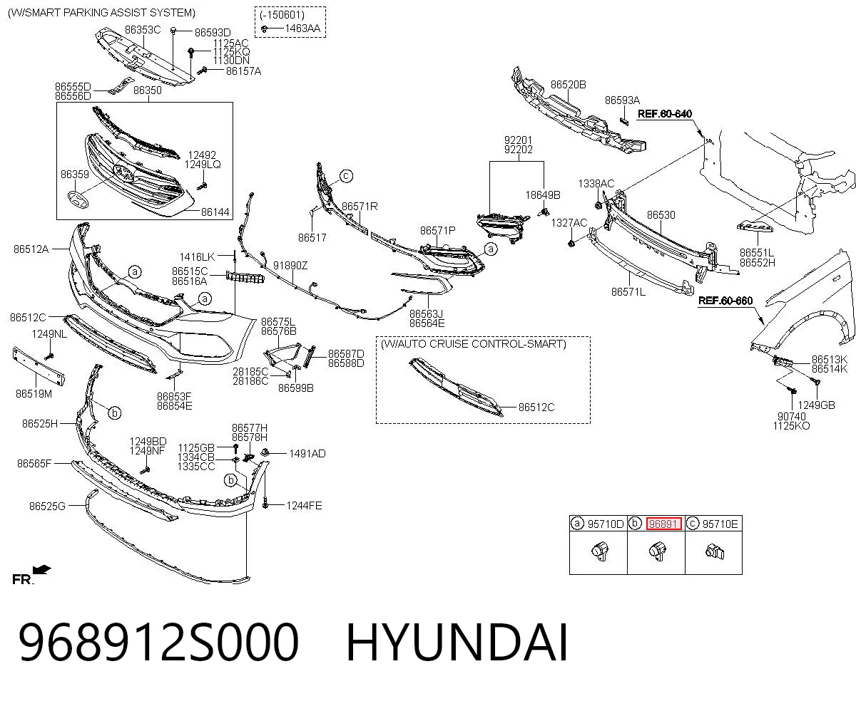 968912S000 Hyundai/Kia Передние парктроники