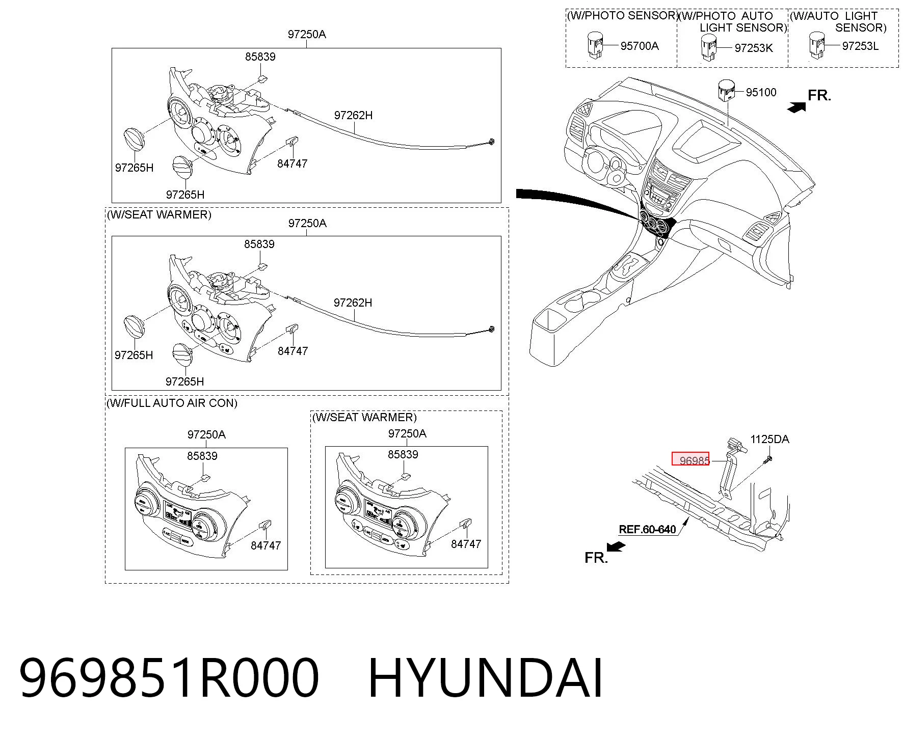 969851R000 Hyundai/Kia Датчик температуры окружающей среды