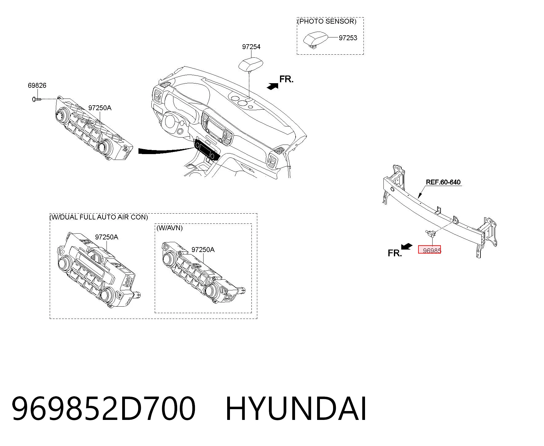 969852D700 Hyundai/Kia Датчик температуры окружающей среды