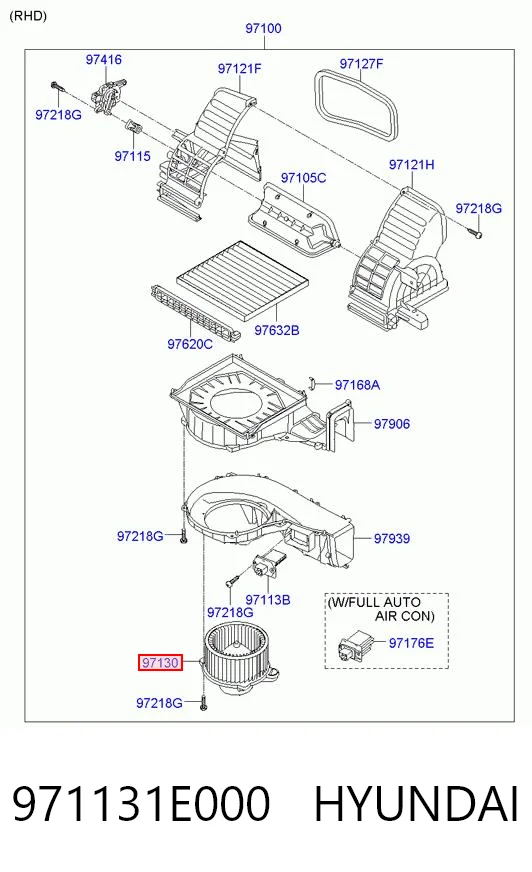 971131E000 Hyundai/Kia Электромотор печки