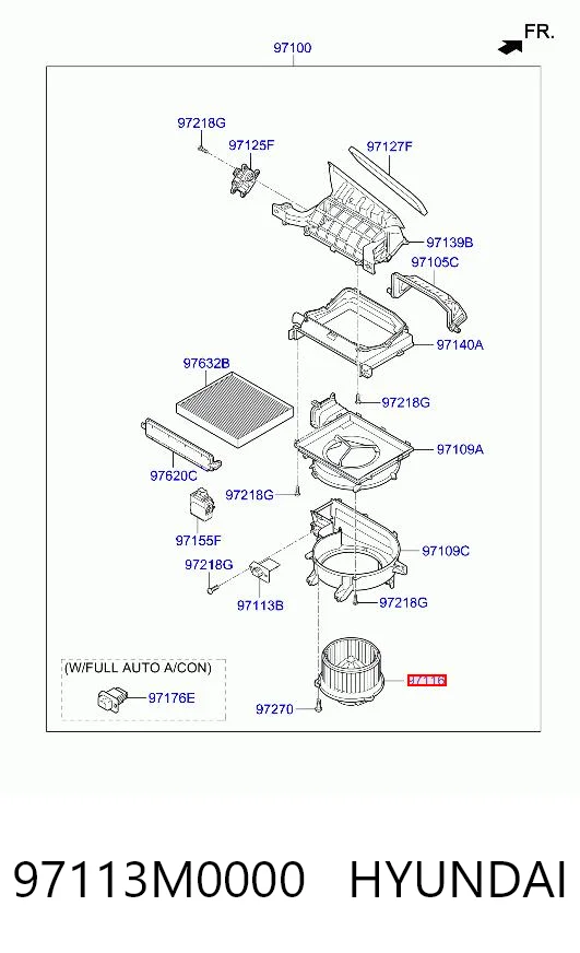 97113M0000 Hyundai/Kia Электромотор печки