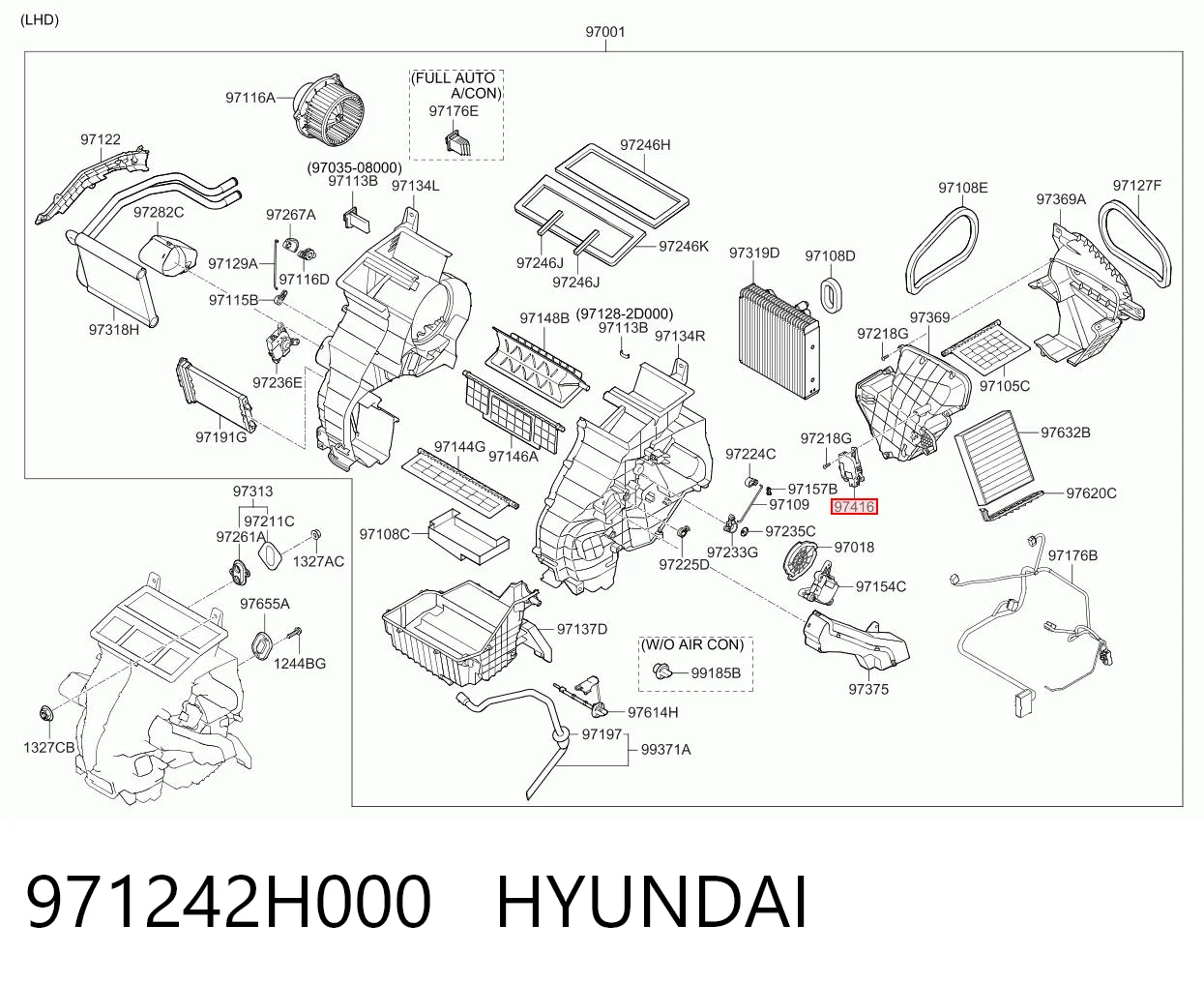 971242H000 Hyundai/Kia Привод системы автоматического управления отопителем
