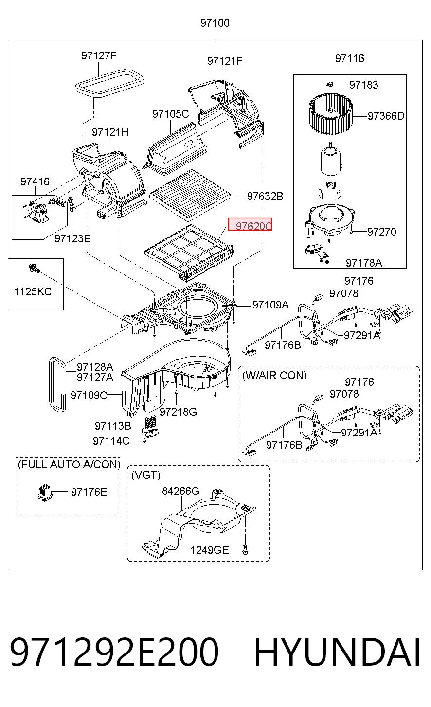 971292E200 Hyundai/Kia Рамка фильтра салона