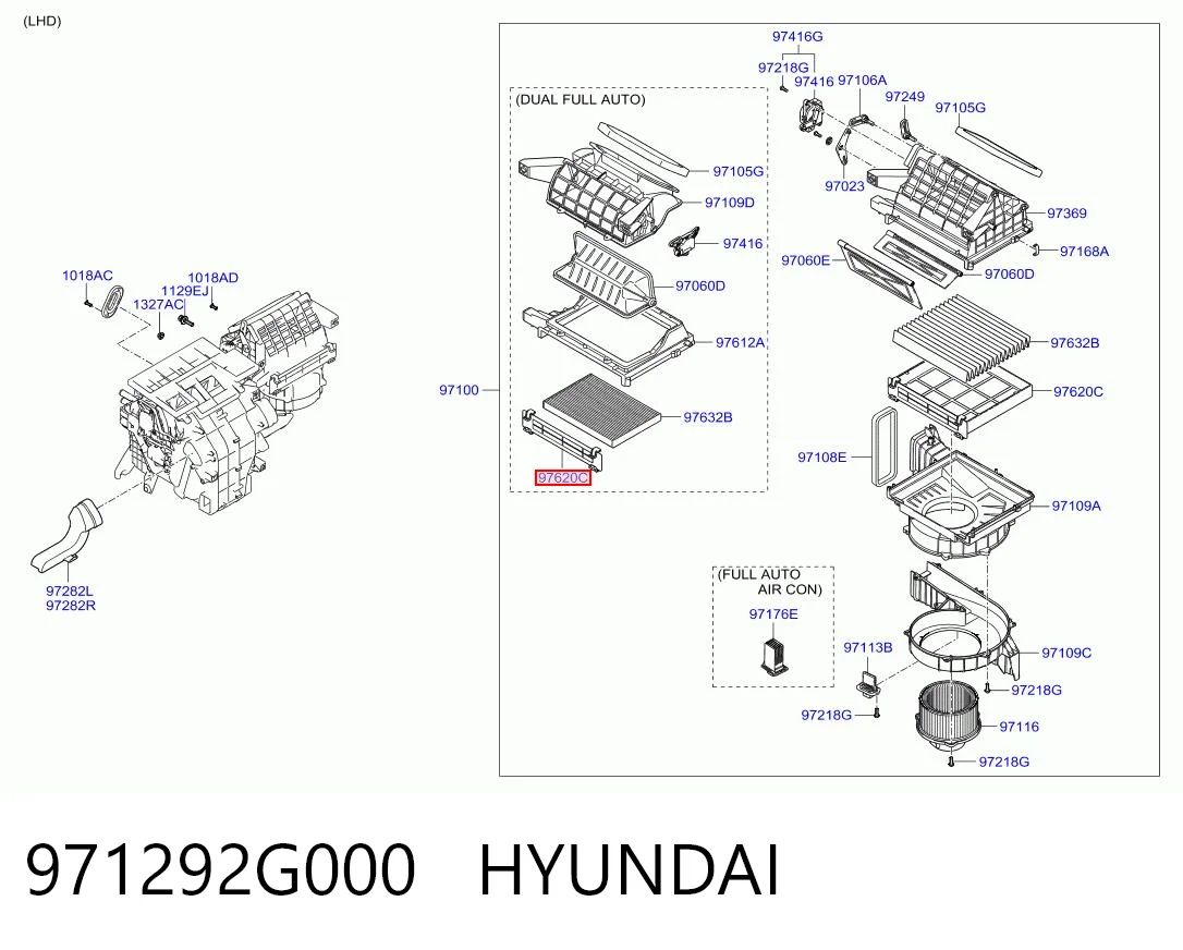 971292G000 Hyundai/Kia Рамка фильтра салона
