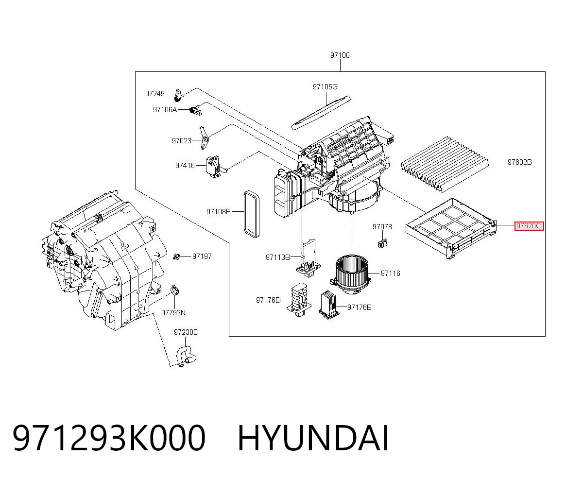 971293K000 Hyundai/Kia Рамка фильтра салона