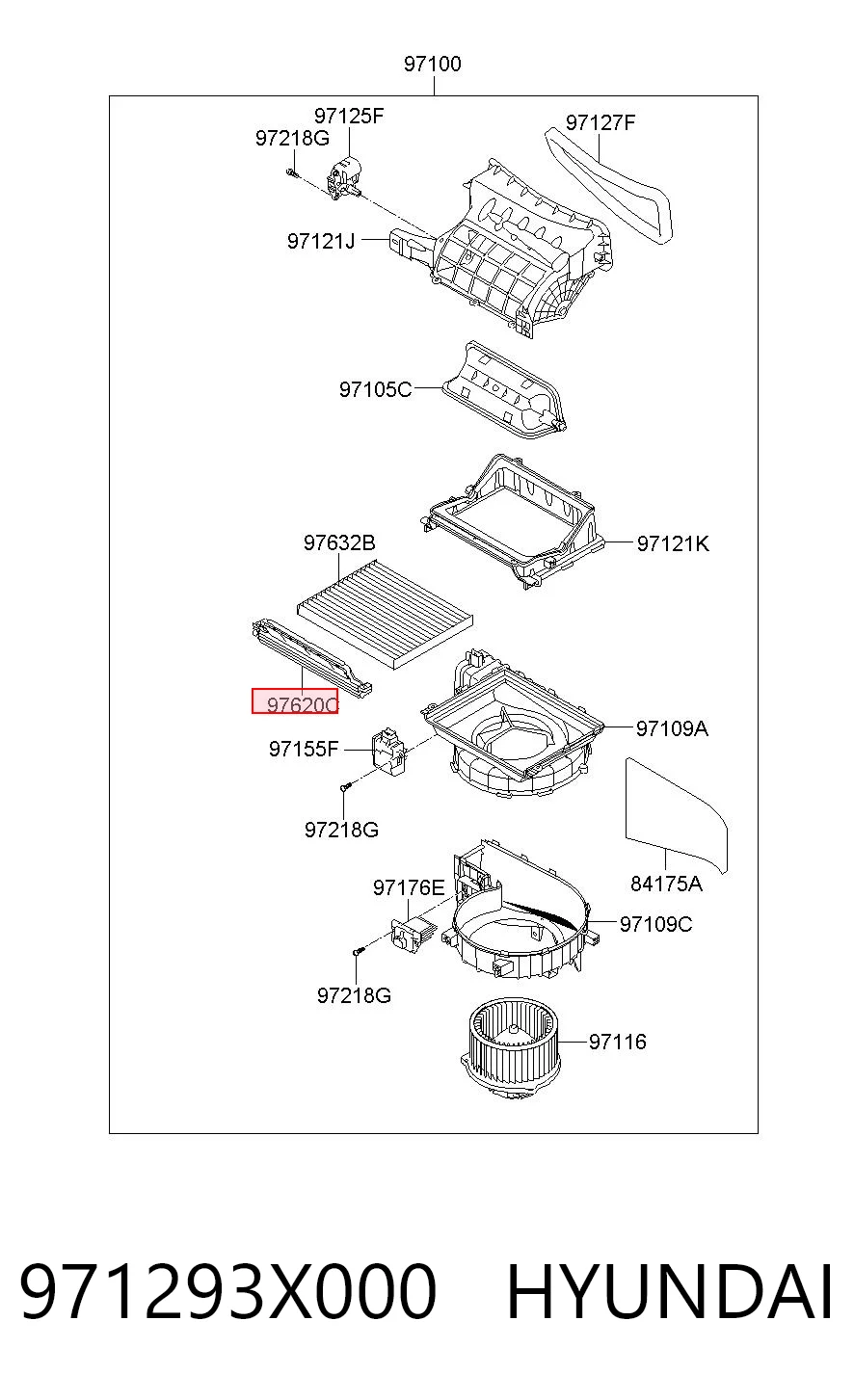 971293X000 Hyundai/Kia Рамка фильтра салона