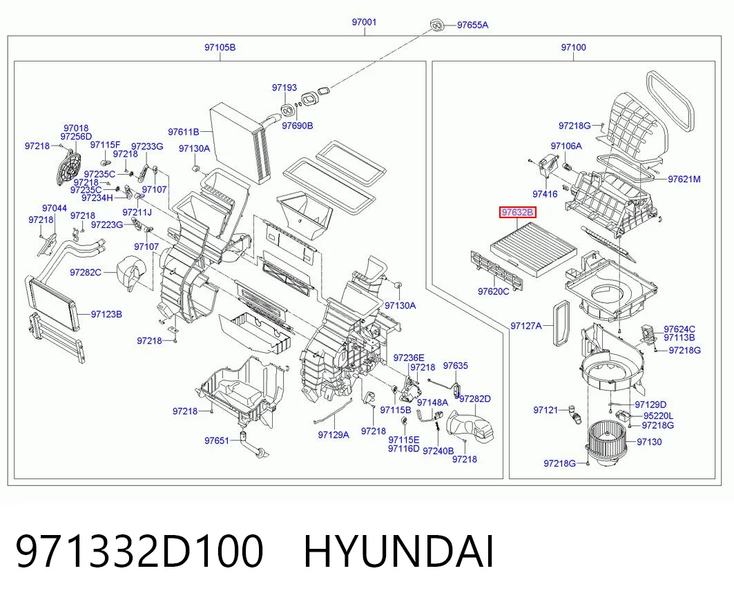 971332D100 Hyundai/Kia Внутрисалонный фильтр