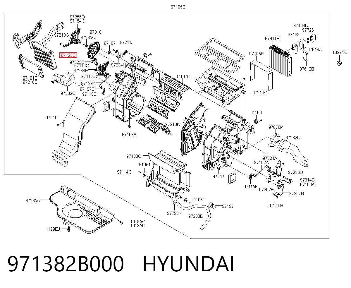 971382B000 Hyundai/Kia Радиатор отопителя салона