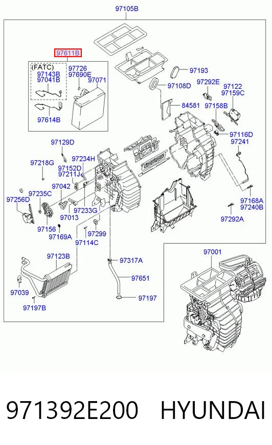 971392E200 Hyundai/Kia Радиатор отопителя салона