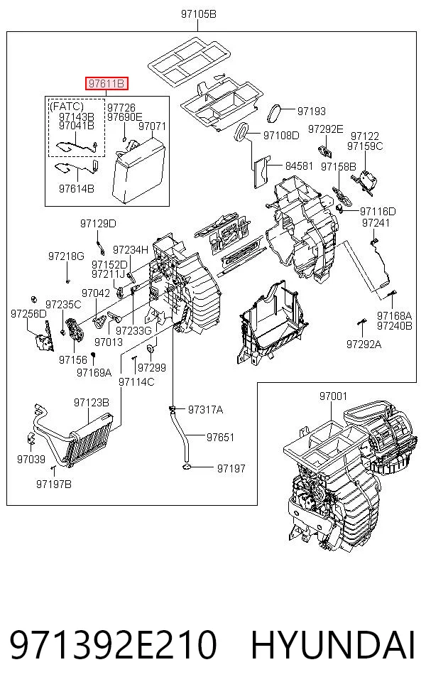 971392E210 Hyundai/Kia Радиатор отопителя салона