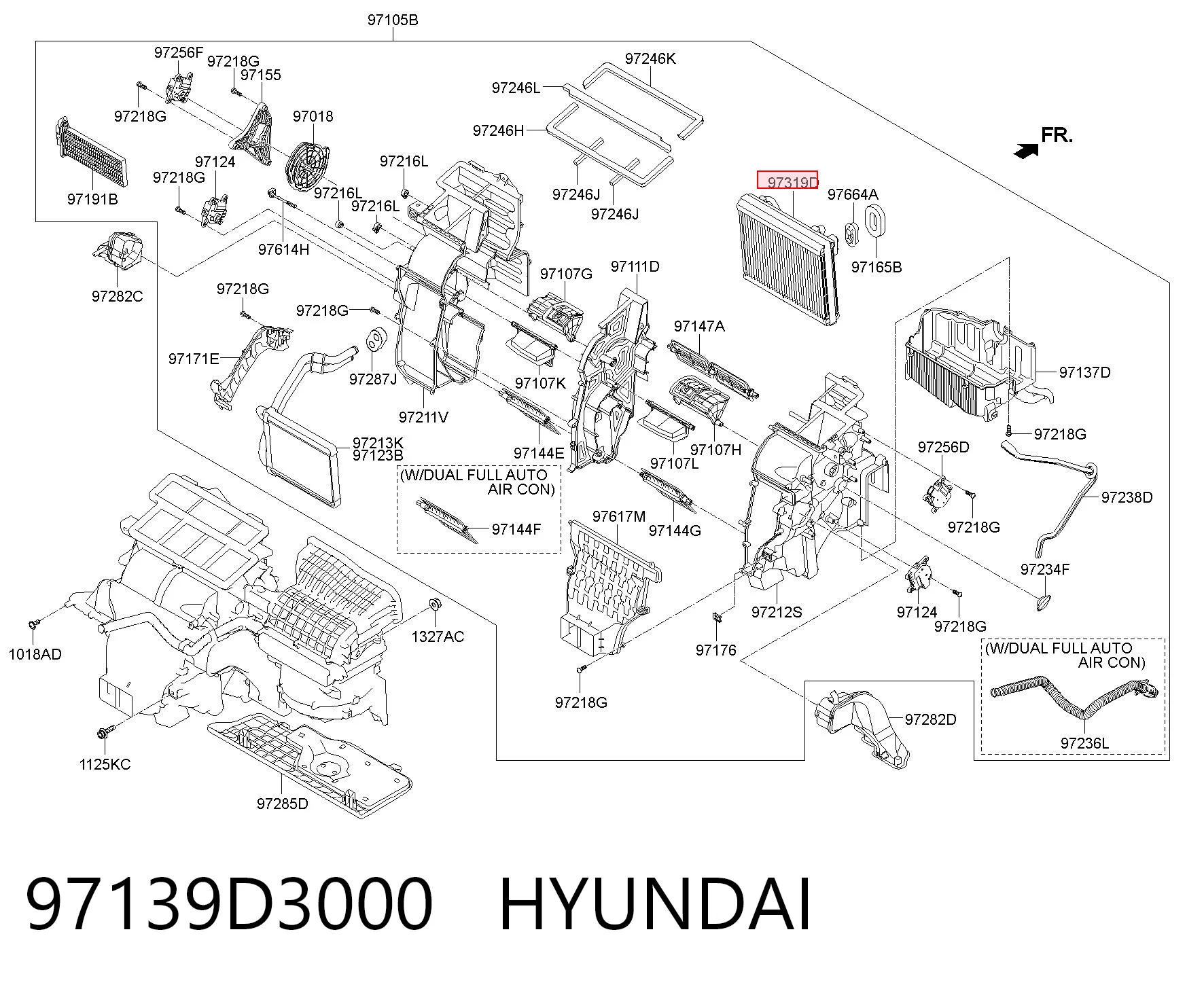 97139D3000 Hyundai/Kia Радиатор отопителя салона