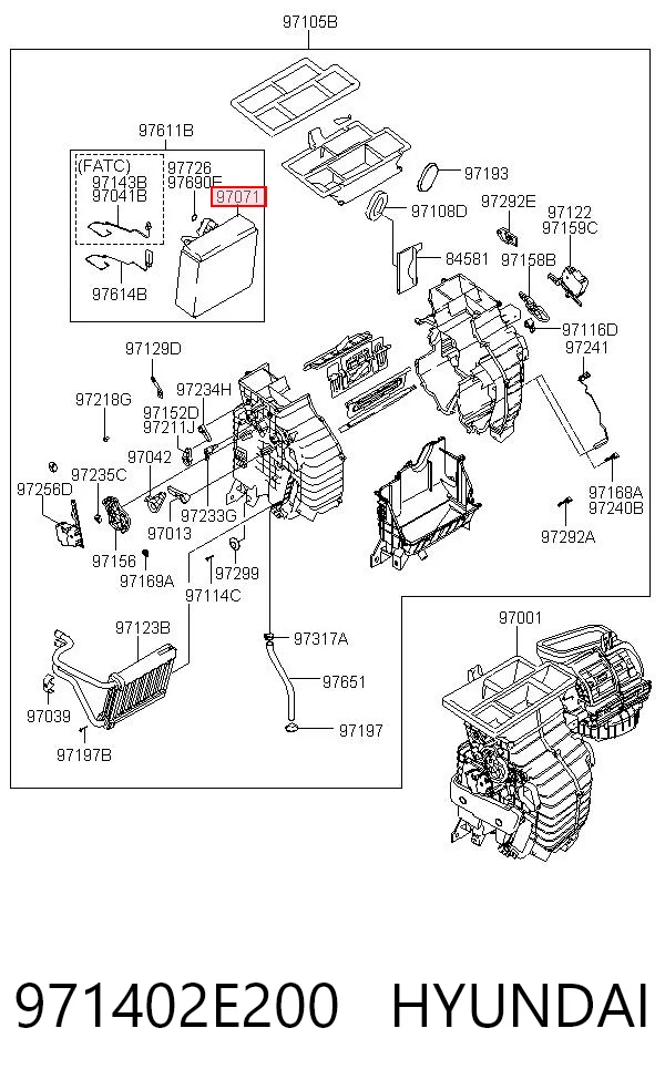 971402E200 Hyundai/Kia Радиатор отопителя салона