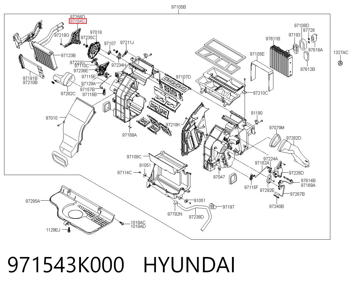 971543K000 Hyundai/Kia Привод системы автоматического управления отопителем