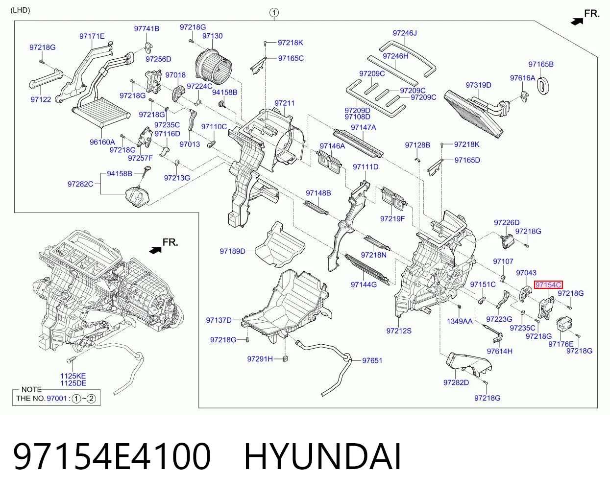 97154E4100 Hyundai/Kia Привод системы автоматического управления отопителем