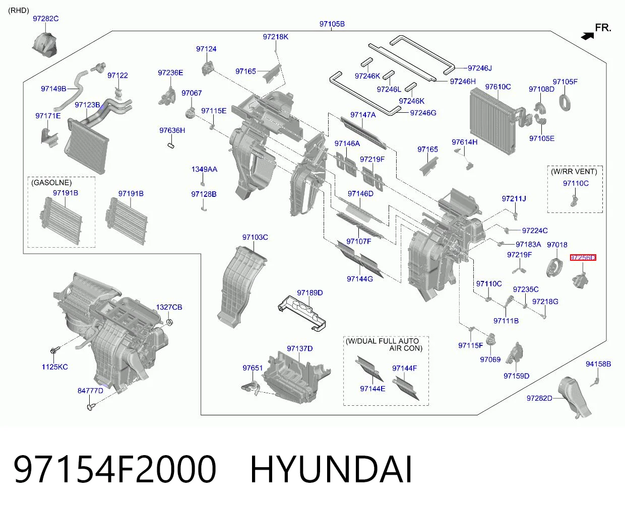 97154F2000 Hyundai/Kia Привод системы автоматического управления отопителем