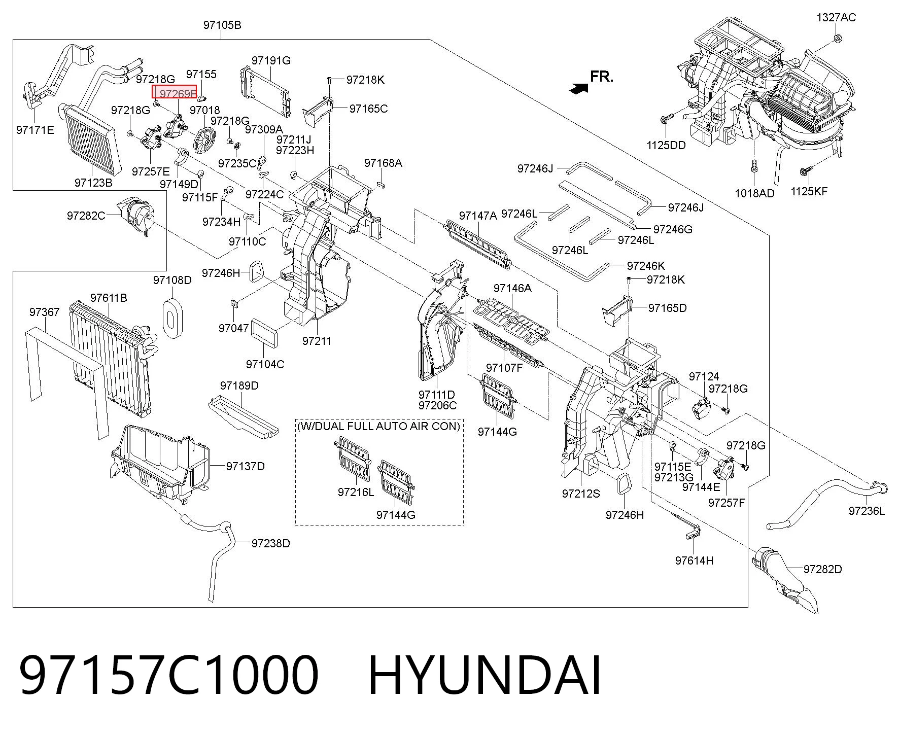97157C1000 Hyundai/Kia Привод системы автоматического управления отопителем