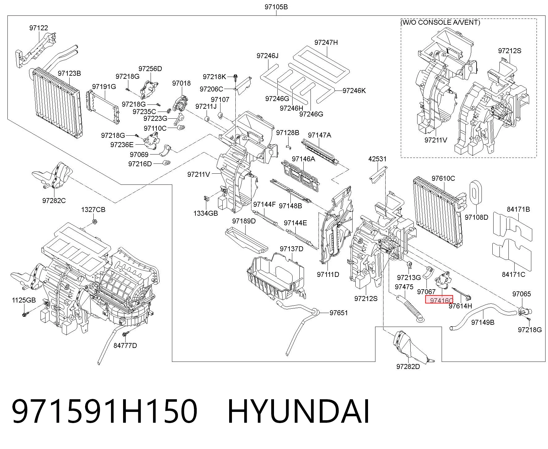 971591H150 Hyundai/Kia Привод системы автоматического управления отопителем