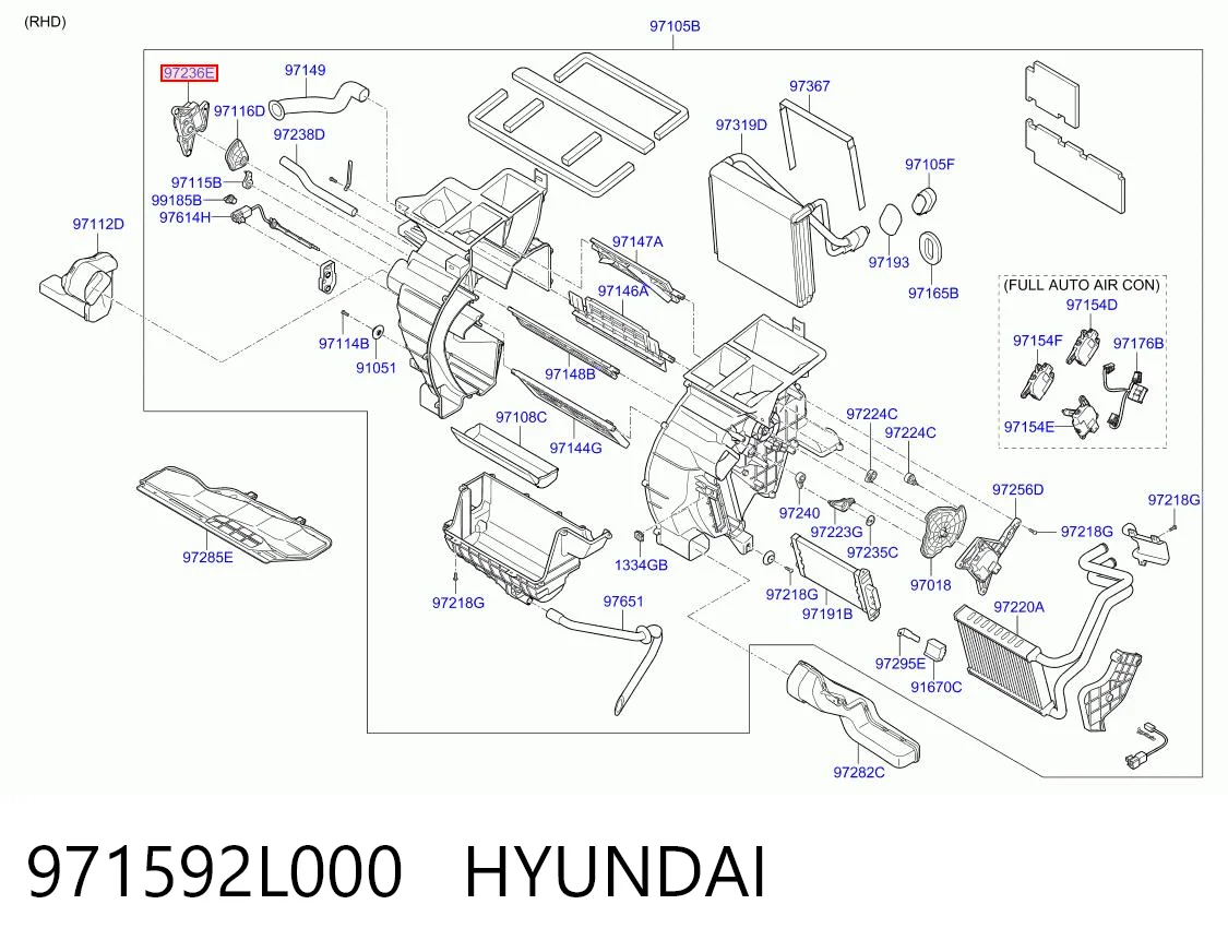971592L000 Hyundai/Kia Привод системы автоматического управления отопителем