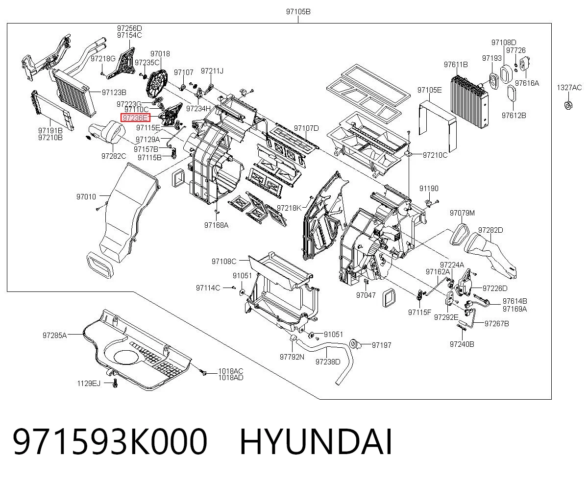 971593K000 Hyundai/Kia Привод системы автоматического управления отопителем