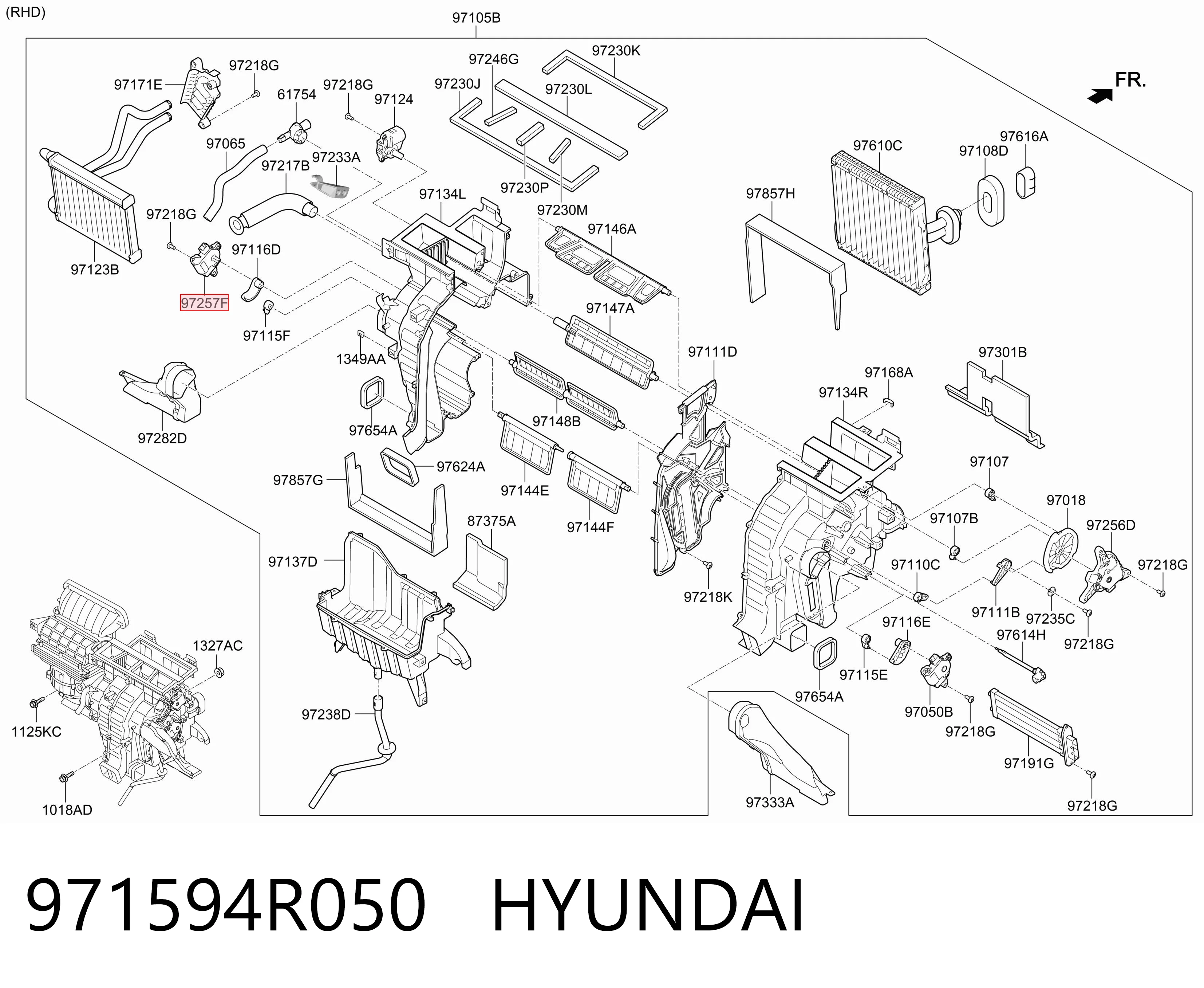 971594R050 Hyundai/Kia Привод системы автоматического управления отопителем
