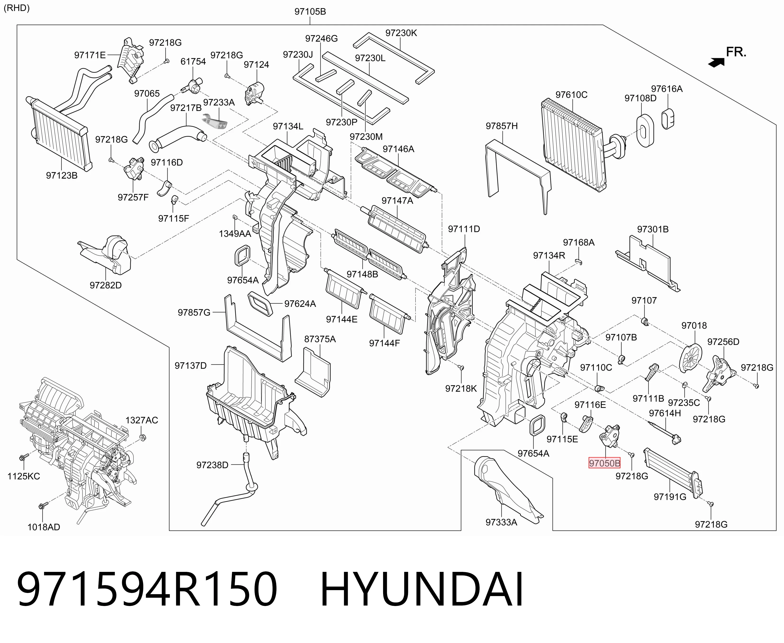 971594R150 Hyundai/Kia Привод системы автоматического управления отопителем