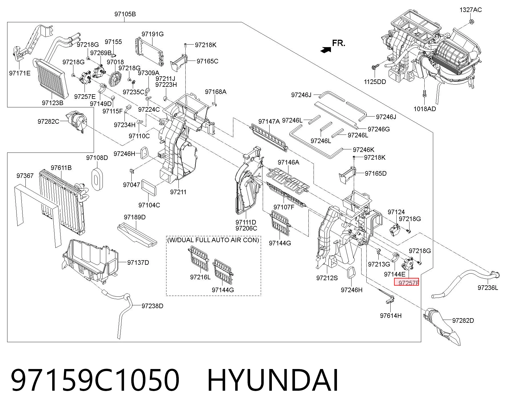 97159C1050 Hyundai/Kia Привод системы автоматического управления отопителем