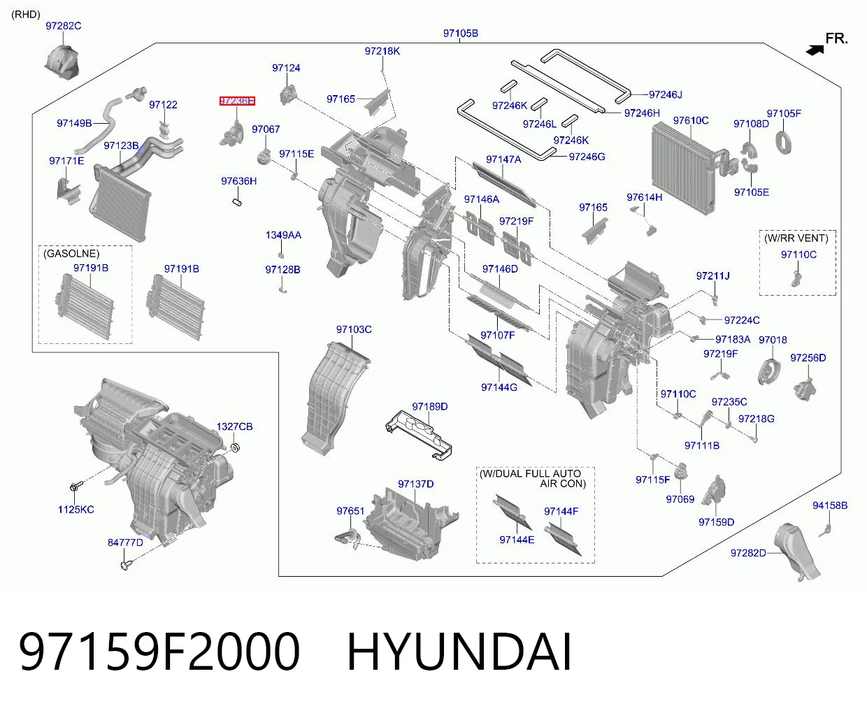 97159F2000 Hyundai/Kia Привод системы автоматического управления отопителем