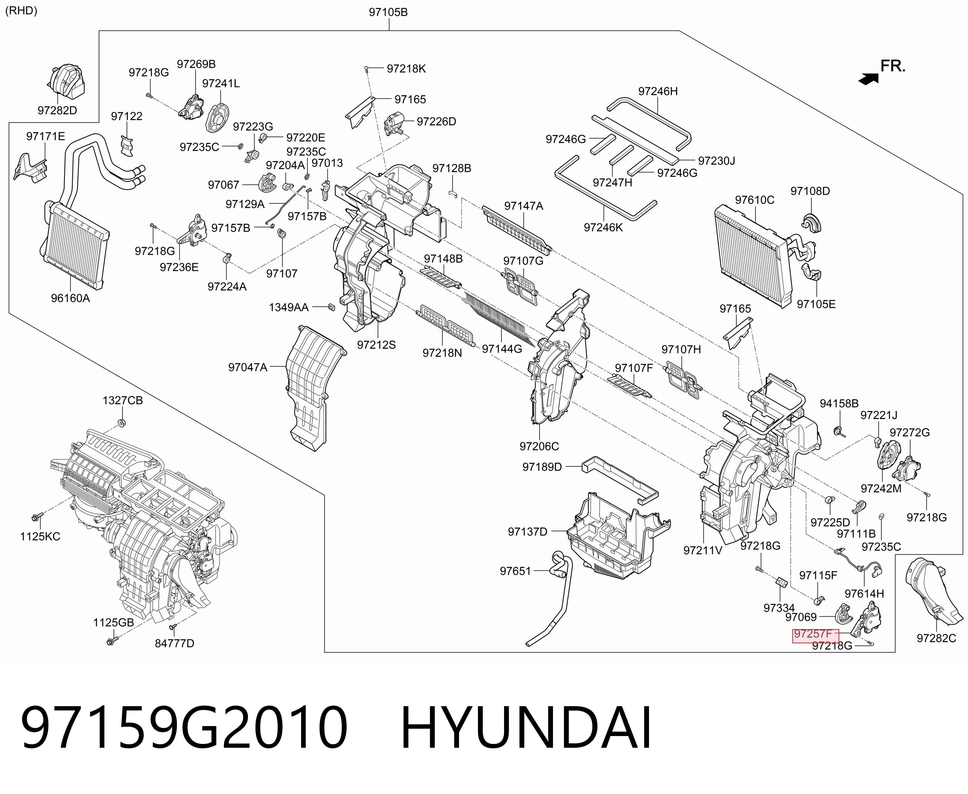 97159G2010 Hyundai/Kia Привод системы автоматического управления отопителем