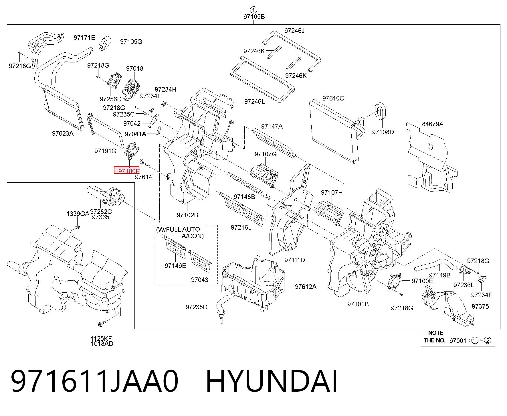 971611JAA0 Hyundai/Kia Привод системы автоматического управления отопителем