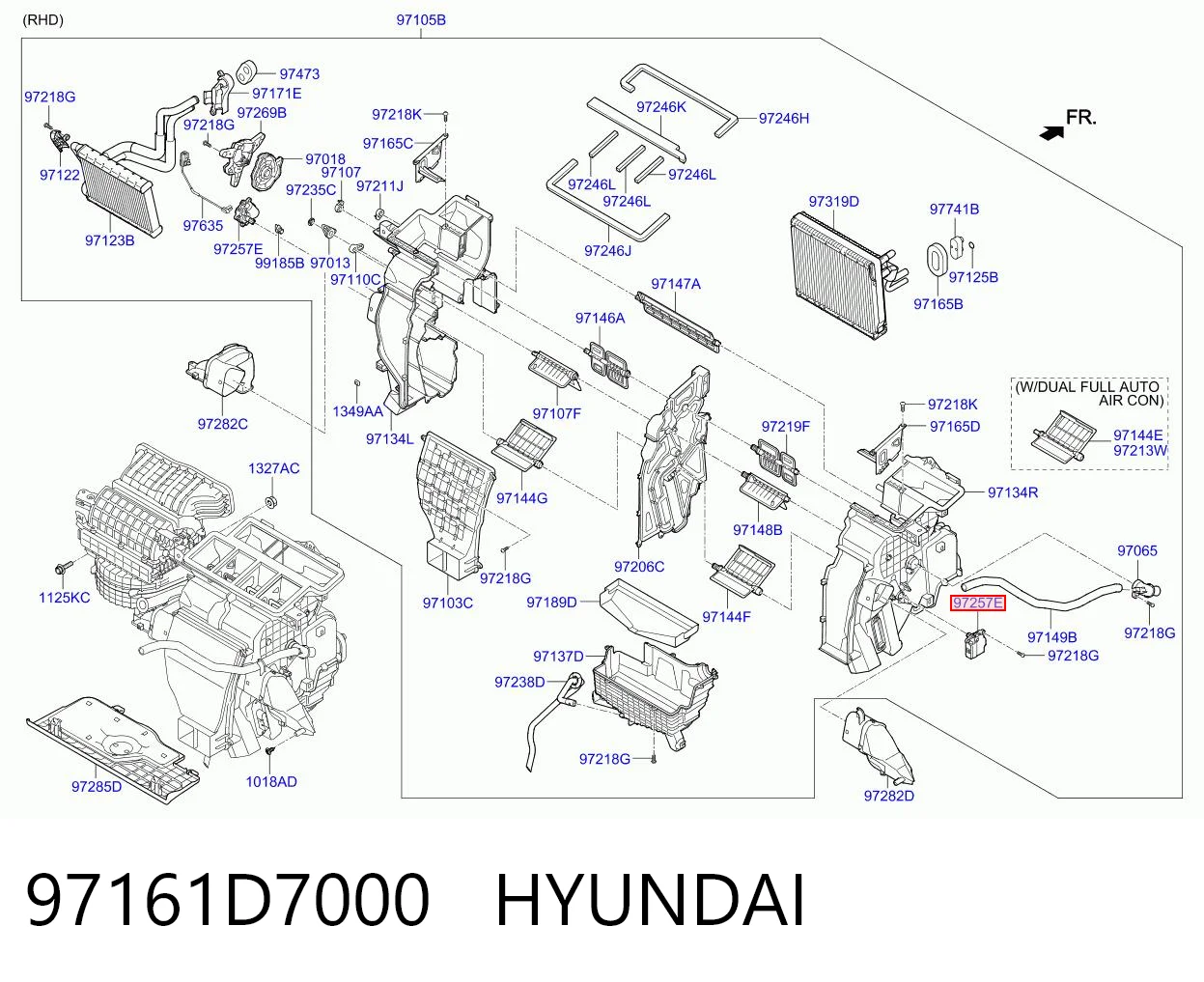 97161D7000 Hyundai/Kia Привод системы автоматического управления отопителем