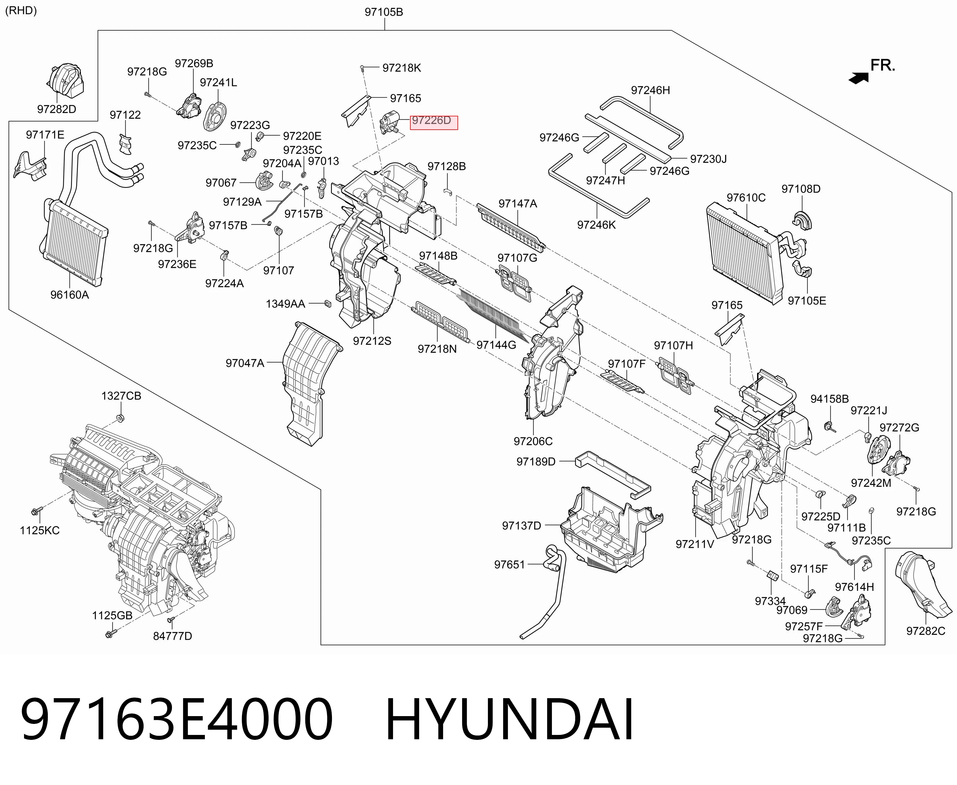 97163E4000 Hyundai/Kia Привод системы автоматического управления отопителем