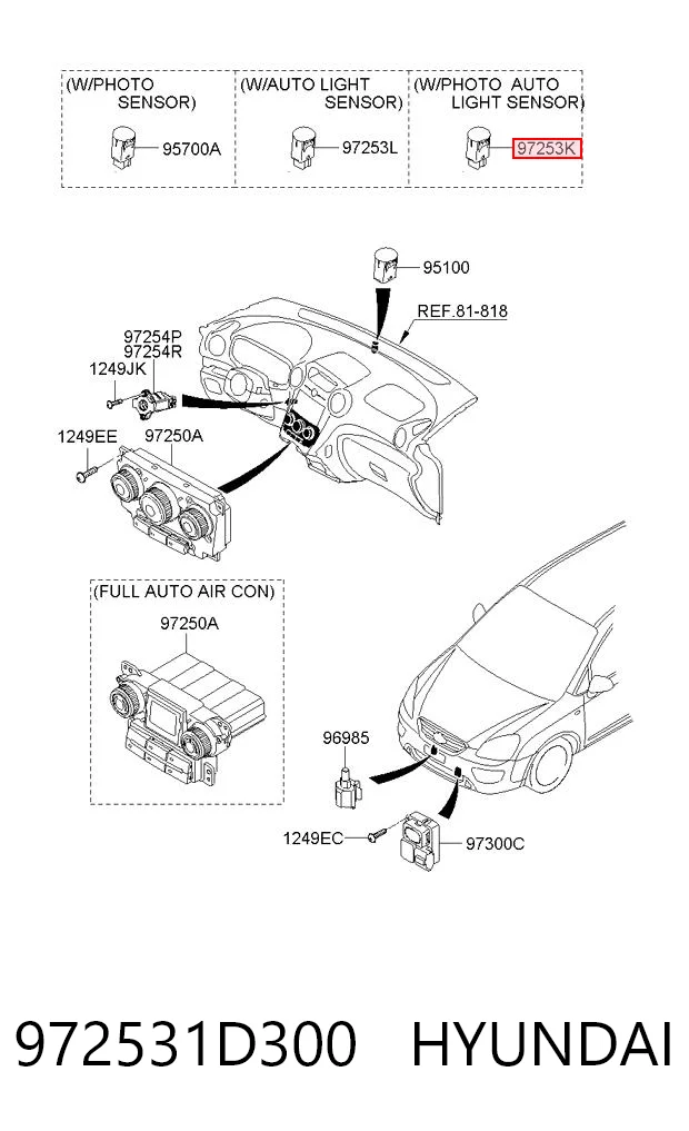 972531D300 Hyundai/Kia Датчик включения света