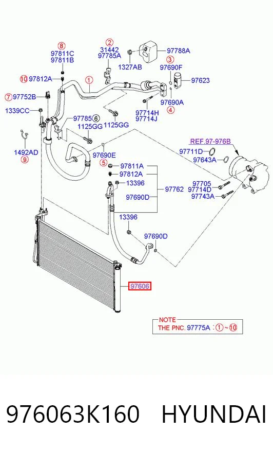 976063K160 Hyundai/Kia Конденсатор