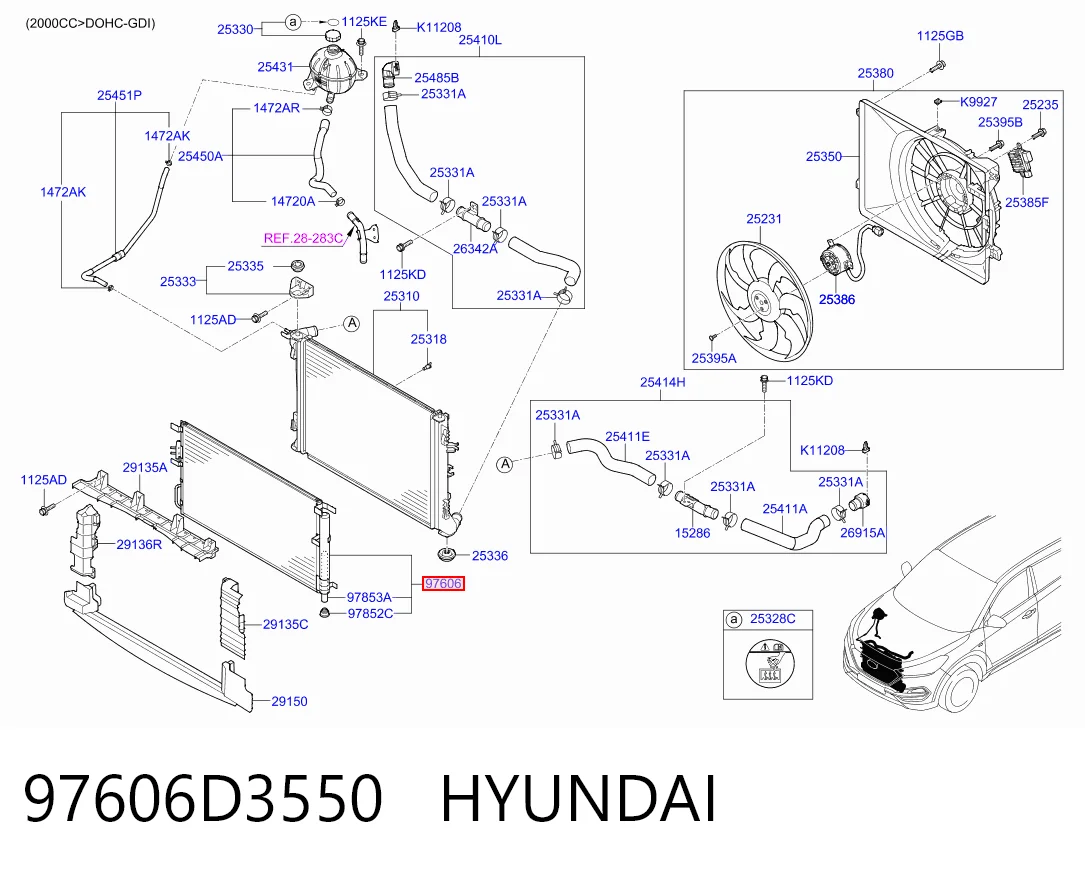 97606D3550 Hyundai/Kia Конденсатор