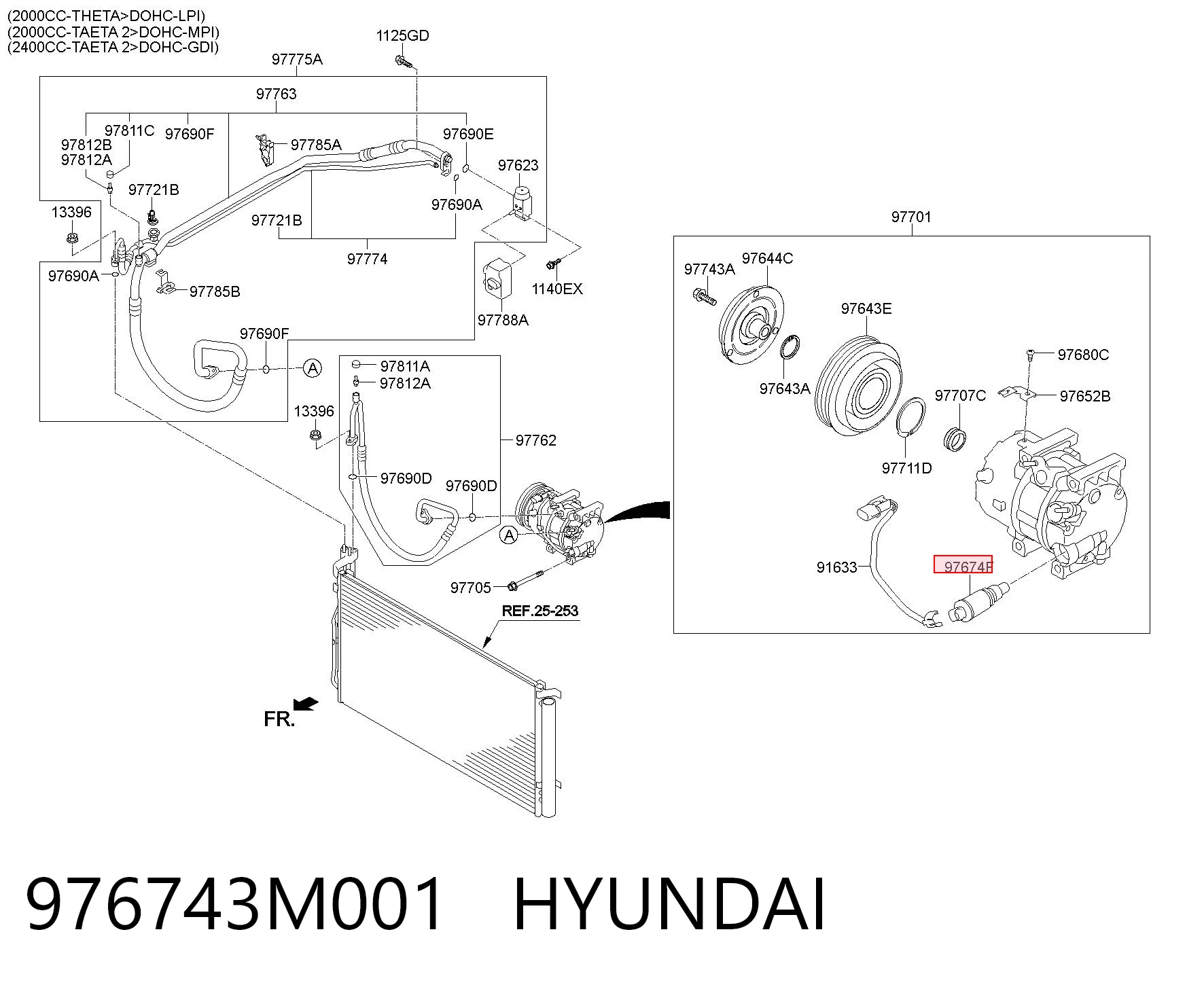 976743M001 Hyundai/Kia Клапан компрессора кондиционера