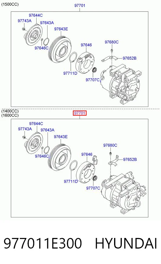 977011E300 Hyundai/Kia Компрессор хладагента