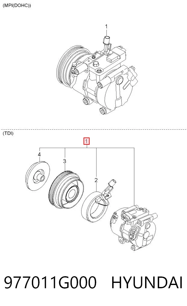 977011G000 Hyundai/Kia Компрессор хладагента