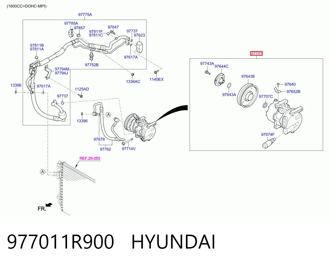 977011R900 Hyundai/Kia Компрессор хладагента