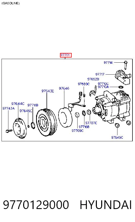 9770129000 Hyundai/Kia Компрессор хладагента
