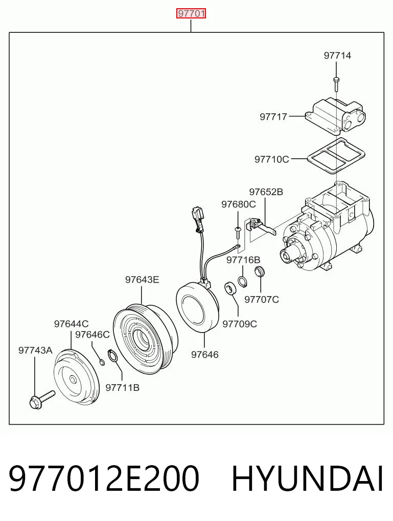 977012E200 Hyundai/Kia Компрессор хладагента