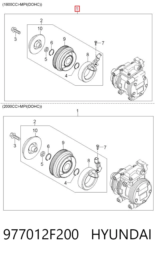 977012F200 Hyundai/Kia Компрессор хладагента