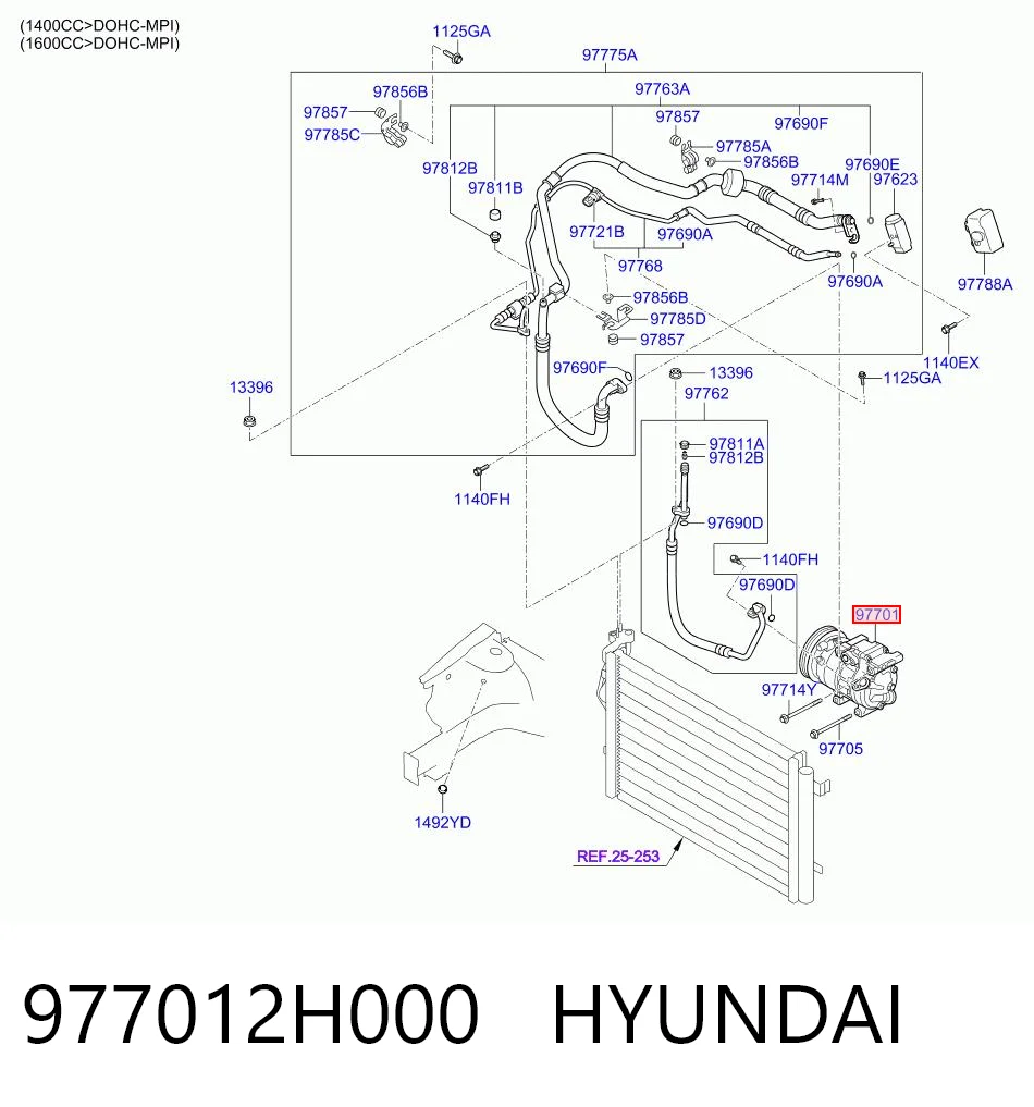 977012H000 Hyundai/Kia Компрессор хладагента