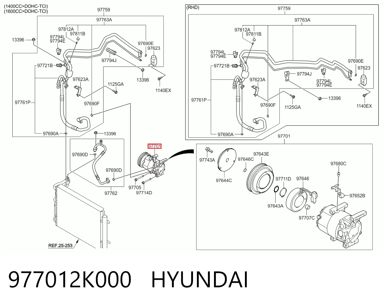 977012K000 Hyundai/Kia Компрессор хладагента