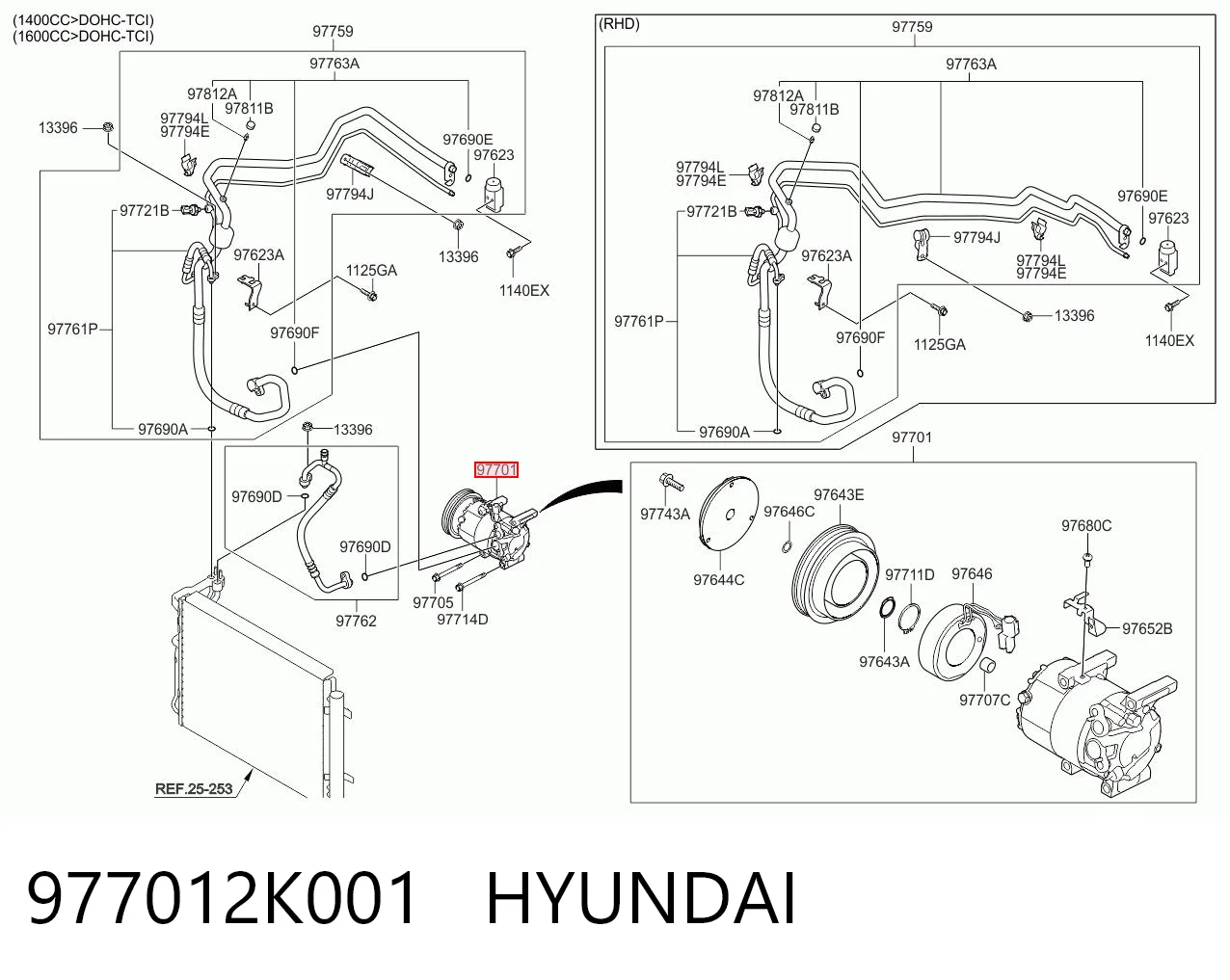 977012K001 Hyundai/Kia Компрессор хладагента
