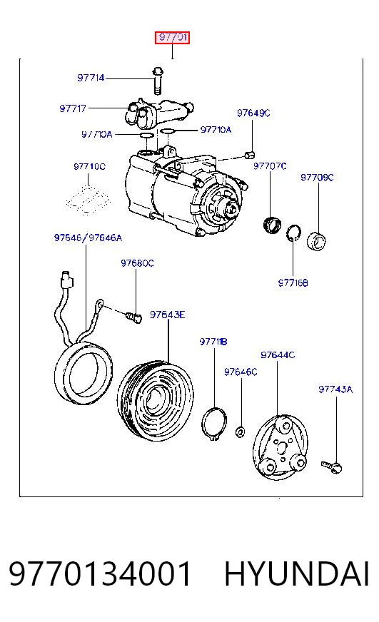 9770134001 Hyundai/Kia Компрессор хладагента